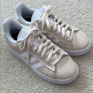 Adidas Cloudfoam Comfort Beige Suede Sneakers 
Size 7.5